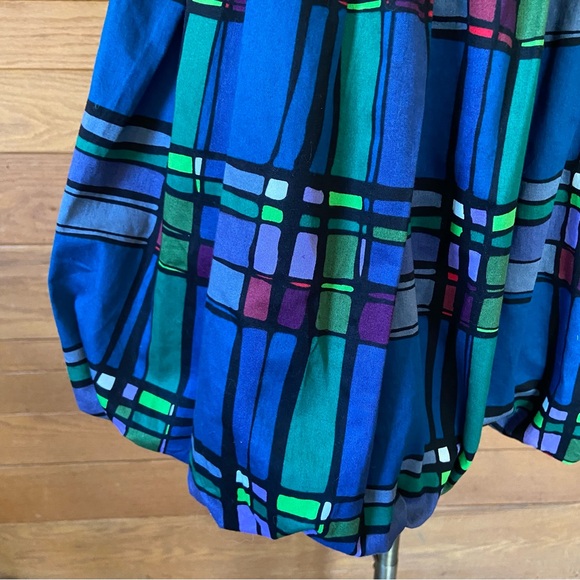 Y2K Charlotte Russe abstract grid pattern bubble hem mini dress - Picture 3 of 6